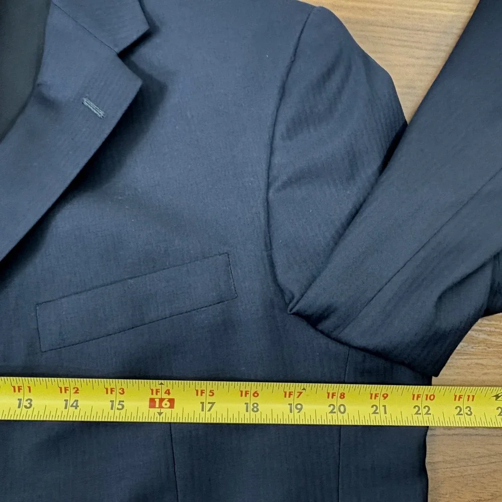 Hart Schaffner Marx Blazer Mens 42R Navy Blue Gold Trumpeter Nordstrom Old Money